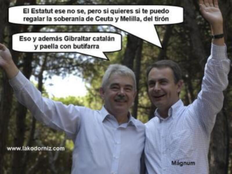 Dos hombres celebran con gestos de triunfo, discutiendo sobre soberanía y cultura en Ceuta, Melilla y Gibraltar.