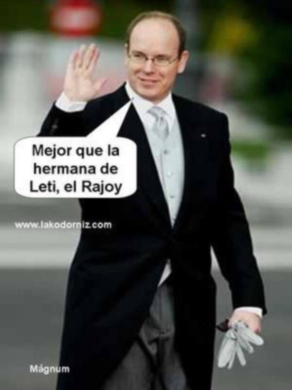 Príncipe Albert II de Mónaco saludando en una imagen de archivo, con un mensaje humorístico sobre su hermana Leti y el presidente Rajoy.