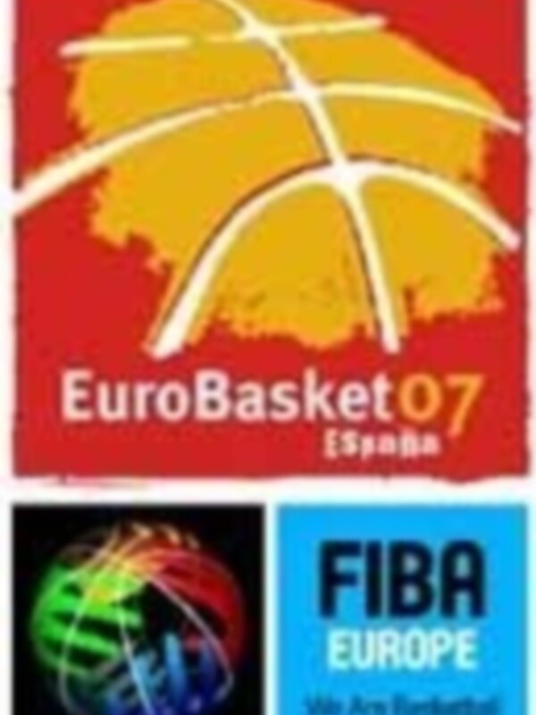 EuroBasket 2007 logo con el logo de la FIBA Europe al lado