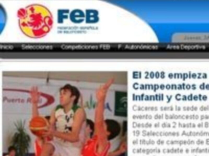 Información sobre los Campeonatos de España de Baloncesto Infantil y Cadete de 2008, organizados por la FEB.