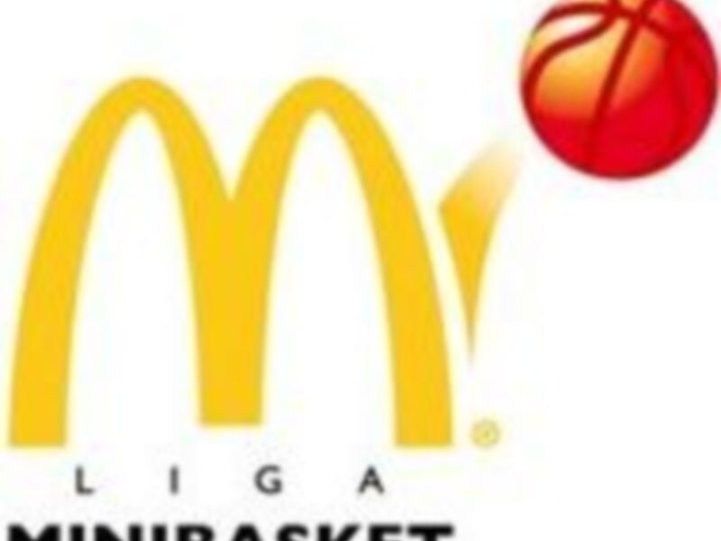Logotipo de la Liga Minibasket de McDonald's, combinando el logo de la cadena con un balón de baloncesto.