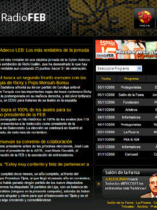 Página web de RadioFEB con noticias y programación de la emisora.