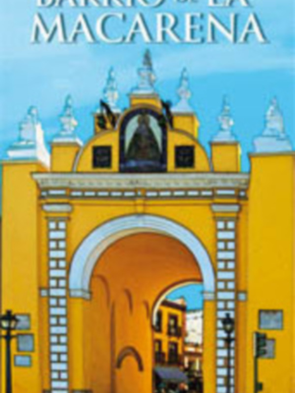 Portada del libro 'Barrio de la Macarena', mostrando una imagen de la Puerta de la Macarena, un monumento icónico de Bogotá.