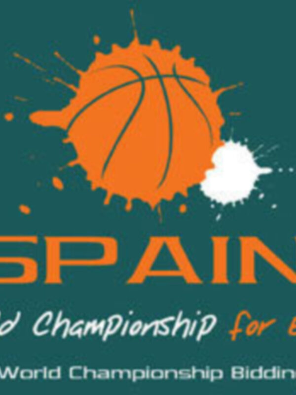 Logotipo del Campeonato Mundial de Baloncesto FIBA 2014, España, con el texto 'The World Championship for EveryOne'.