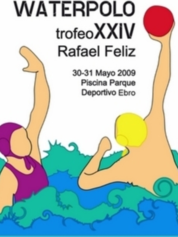 XXIV Trofeo Rafael Feliz Waterpolo, celebrado en mayo de 2009 en la piscina Parque Deportivo Ebro, con dos jugadores en acción.