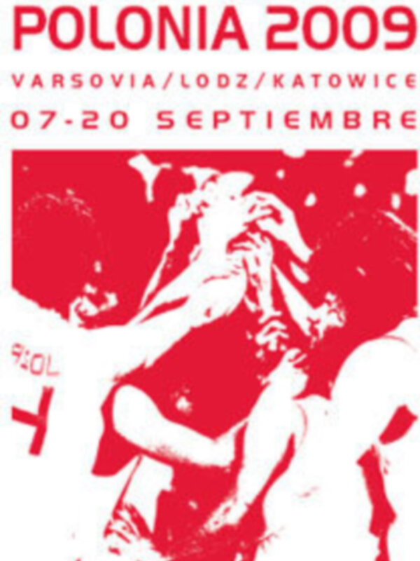 Cartel del Eurobasket Polonia 2009, celebrado en Varsovia, Lodz y Katowice del 7 al 20 de septiembre.