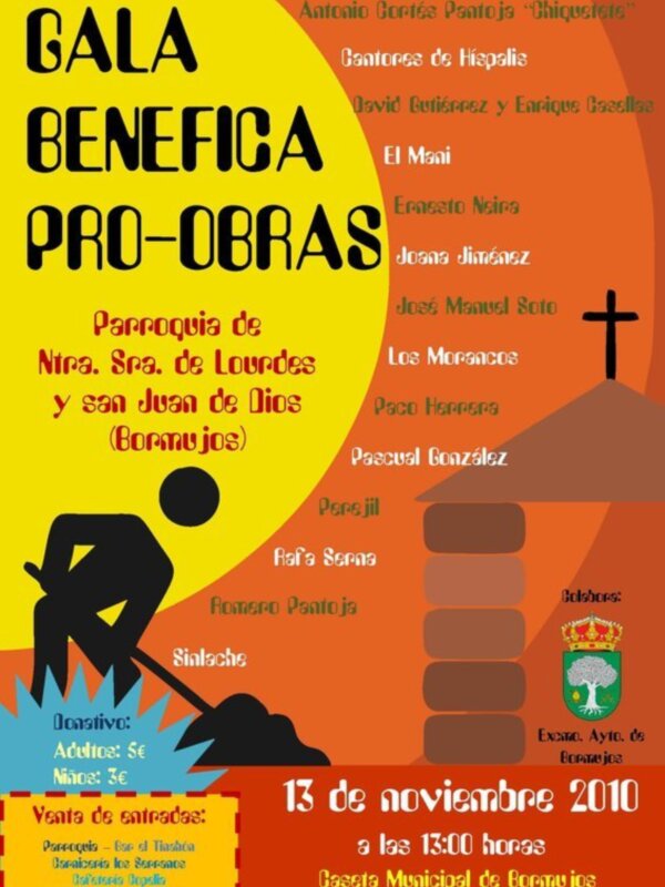 Gala benéfica para obras en la Parroquia de Ntra. Sra. de Loundes y San Juan de Dios, organizada por la Asociación Cultural Chiquisitas, con la participación de cantores de Hispalís, entre otros.
