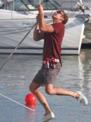 Piere Casiragui, tercer hijo de la Princesa Carolina de Mónaco y miembro de la Tripulación del Tuiga, en "la Semana Clásica de Puerto Sherry"