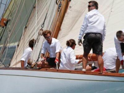 Piere Casiragui, tercer hijo de la Princesa Carolina de Mónaco y miembro de la Tripulación del Tuiga, en "la Semana Clásica de Puerto Sherry"