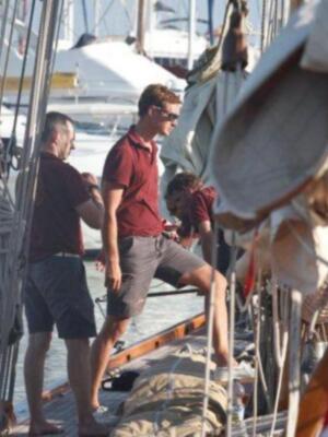 Piere Casiragui, tercer hijo de la Princesa Carolina de Mónaco y miembro de la Tripulación del Tuiga, en "la Semana Clásica de Puerto Sherry"