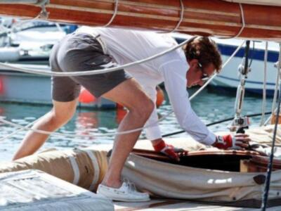Piere Casiragui, tercer hijo de la Princesa Carolina de Mónaco y miembro de la Tripulación del Tuiga, en "la Semana Clásica de Puerto Sherry"