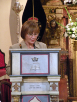 Provincia.El Profesor e Historiador D. Manuel Morales Morales, pronuncio una disertación, sobre el canto de la Sentencia de Pilatos en la Hermandad de Jesús Nazareno de Alcalá del Río.