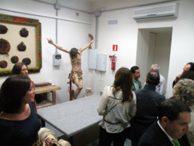 Sevilla. Bendición e inauguración del estudio de escultura de Manuel Mazueco García.