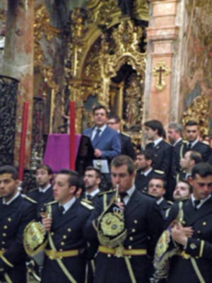 Concierto en la Hermandad de la Candelaria en sus cede de la Parroquia de San Nicolás de Bari, por la Banda de las tres Caídas