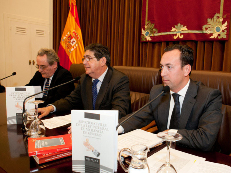 Reunión de expertos sobre la Ley Integral de Violencia de Género en un entorno formal.