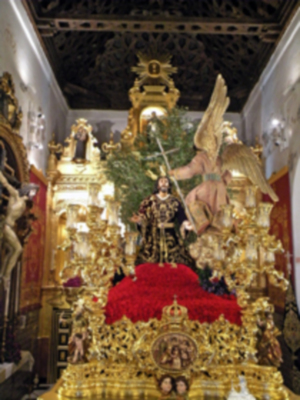 Pasos de Hermandades sevillana, que no procesionaron por lluvia en el Vía-crucis del año de la fe de Sevilla.