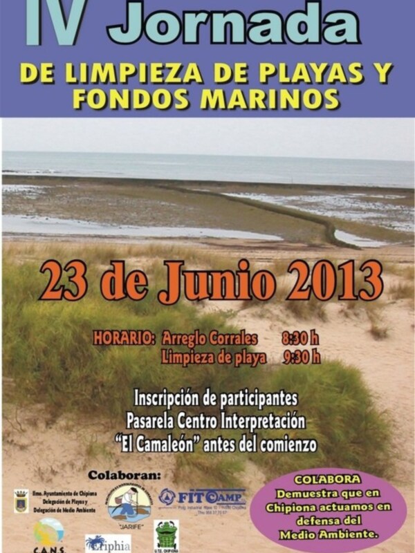 IV Jornada de Limpieza de Playas y Fondos Marinos, 23 de junio 2013, Chipiona, España.