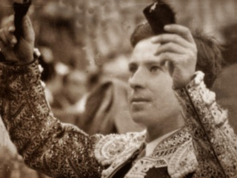 Un torero en traje de luces, retrato de un momento en el ruedo durante una corrida de toros.