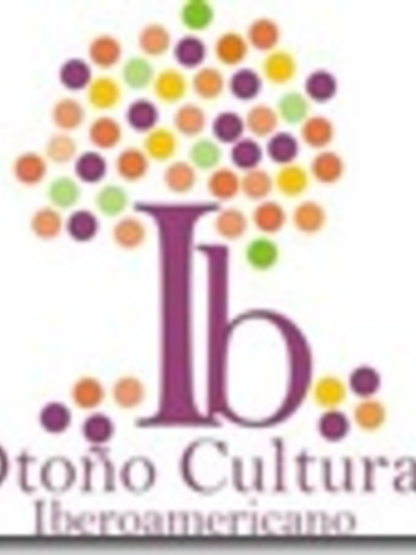 Logo de Otoño Cultural Iberoamericano, con un diseño de puntos multicolores formando un árbol y la letra 'Ib' en el centro.