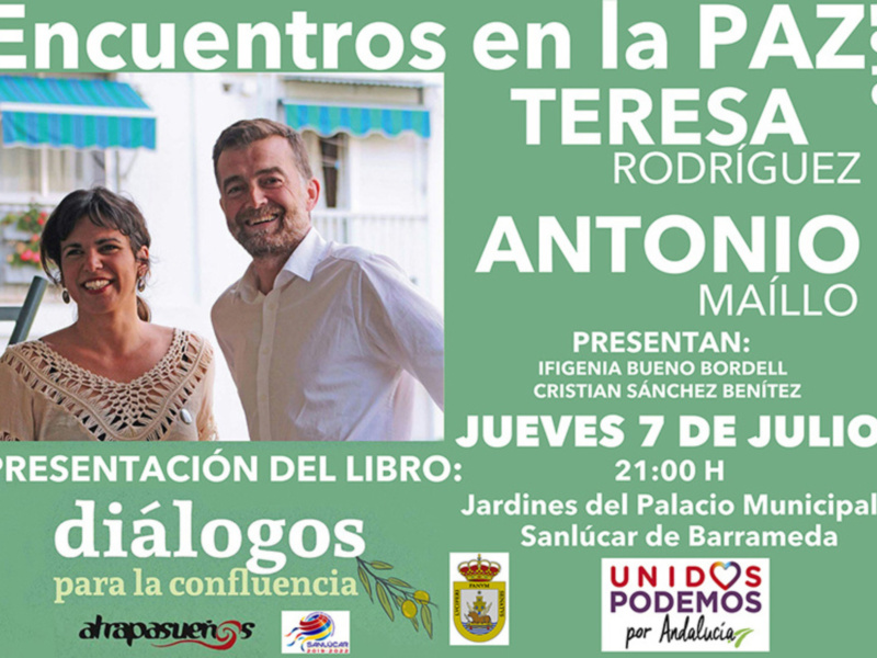 Presentación del libro 'Diálogos' en la Paz, 7 de julio 2016, 21:00 h en los Jardines del Palacio Municipal de Sanlúcar de Barrameda.