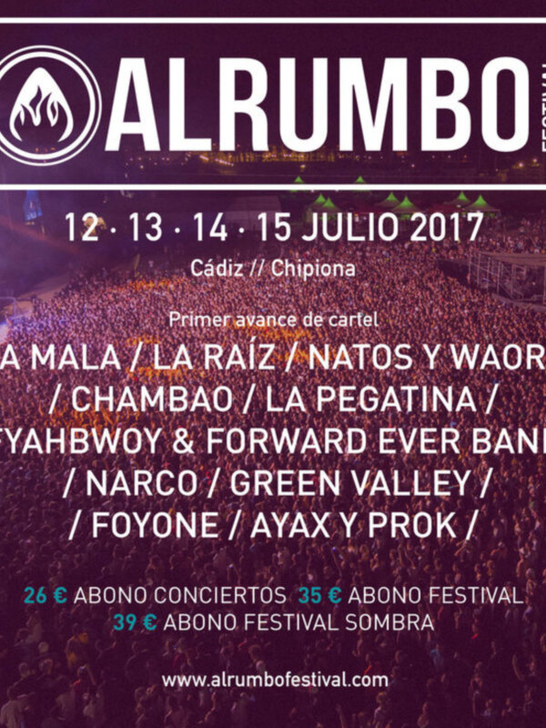 Festival Alrumumbo 2017 en Cádiz y Chipiona. 12-15 de julio. Conciertos y abonos disponibles. www.alrumbofestival.com