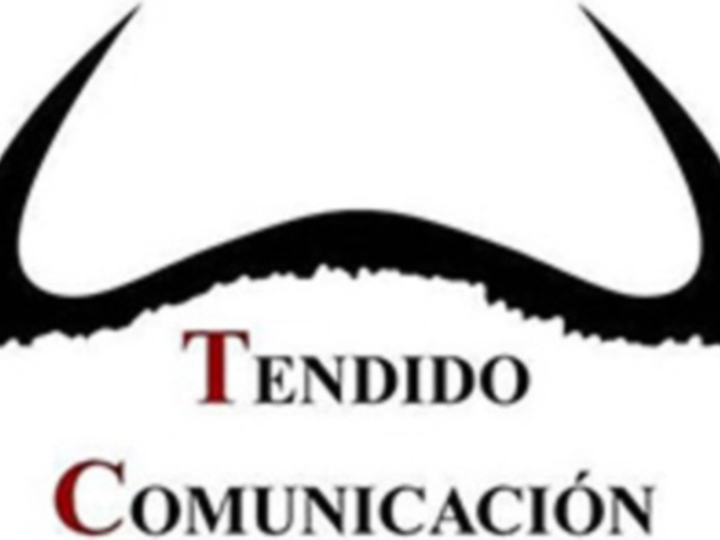 Logotipo de Tendido Comunicación, con diseño de flecha y texto en español.