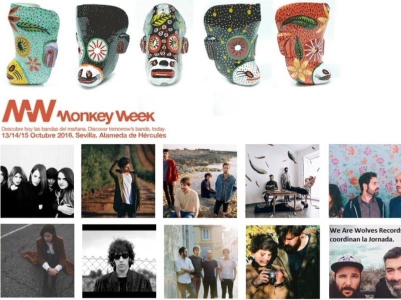Muestra de las máscaras y bandas participantes en el Monkey Week 2016 en Sevilla.