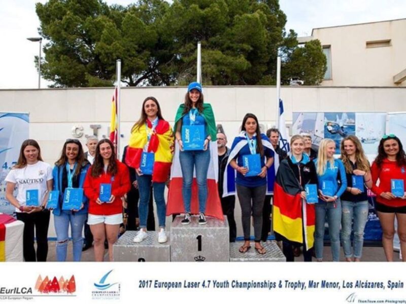 Campeonas del Campeonato Europeo de Laser 4.7 Juvenil 2017 en Mar Menor, España.