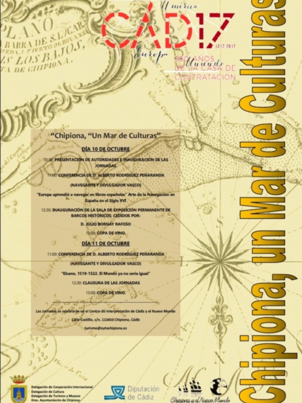 Chipiona, un Mar de Culturas: Jornadas culturales el 10 y 11 de octubre, con conferencias y exposiciones históricas y culturales.
