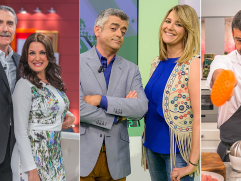 Una selección de presentadores de televisión en diferentes programas, destacando su estilo y el entorno de cada programa.