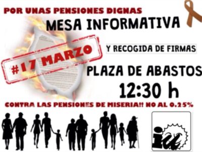 Dos concentraciones reclamarán el sábado en Chipiona unas pensiones dignas para los mayores