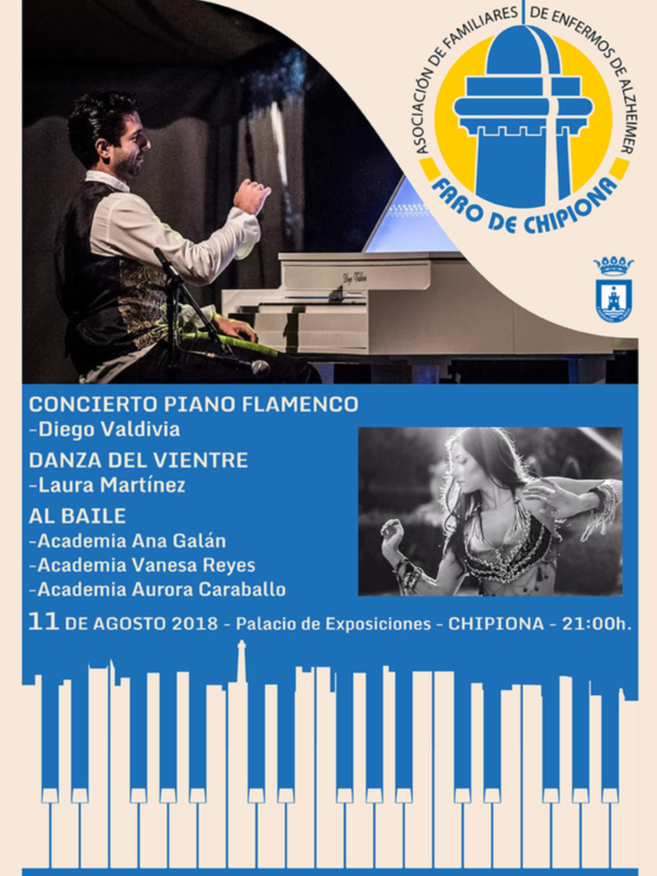 Concierto de Piano Flamenco con Diego Valdivia y Danza del Vientre con Laura Martínez en Chipiona el 11 de agosto de 2018.