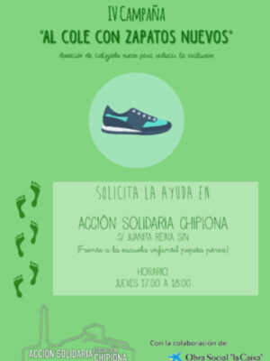 Acción Solidaria convoca la campaña "Al cole con zapatos nuevos"