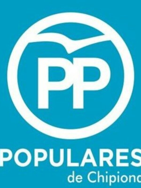 Logo del Partido Popular de España en azul y blanco.