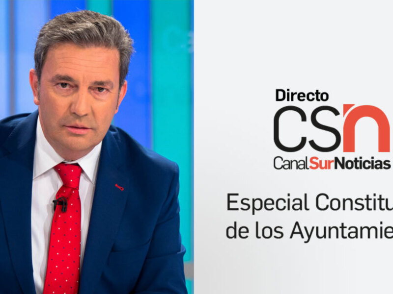 Reportero en directo para Canal Sur Noticias, especial sobre la Constitución de los Ayuntamientos.