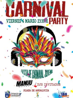 Juventud y Acitur organizan para hoy viernes una Carnival Party en la plaza de Andalucía con la actuación de Djs