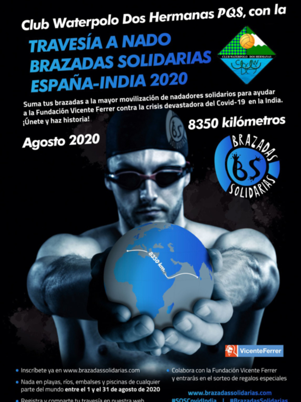 El C.W. Dos Hermanas PQS, con la Travesía a nado brazadas solidarias España-India