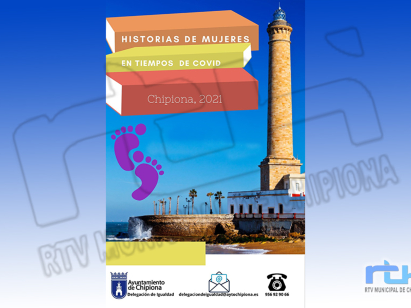 Portada del libro "Historias de Mujeres en Tiempos de Covid" publicado por el Ayuntamiento de Chipiona en 2021.