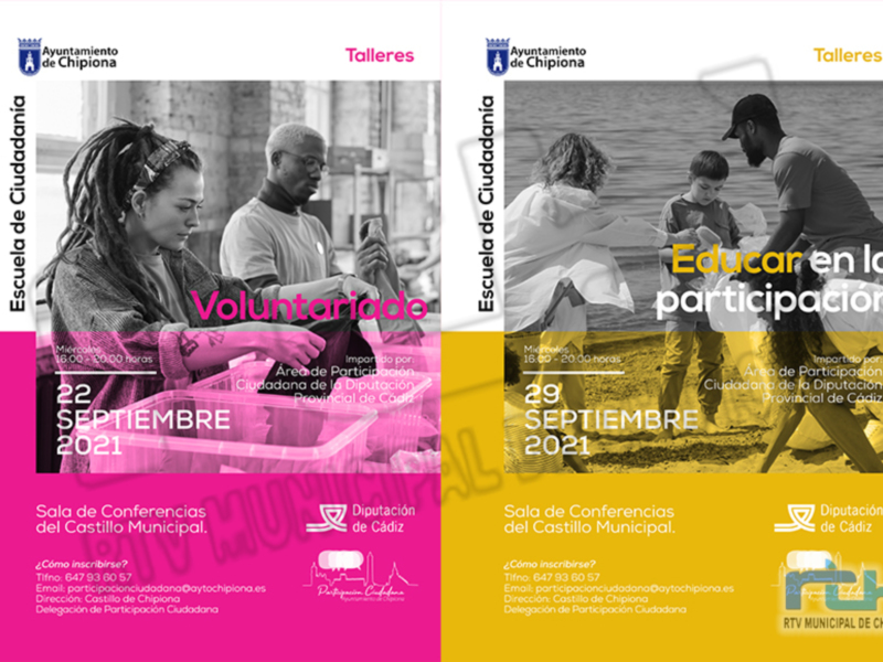 Escuela de Ciudadanía: Talleres de voluntariado y participación ciudadana en Chipiona, 22 y 29 de septiembre 2021.