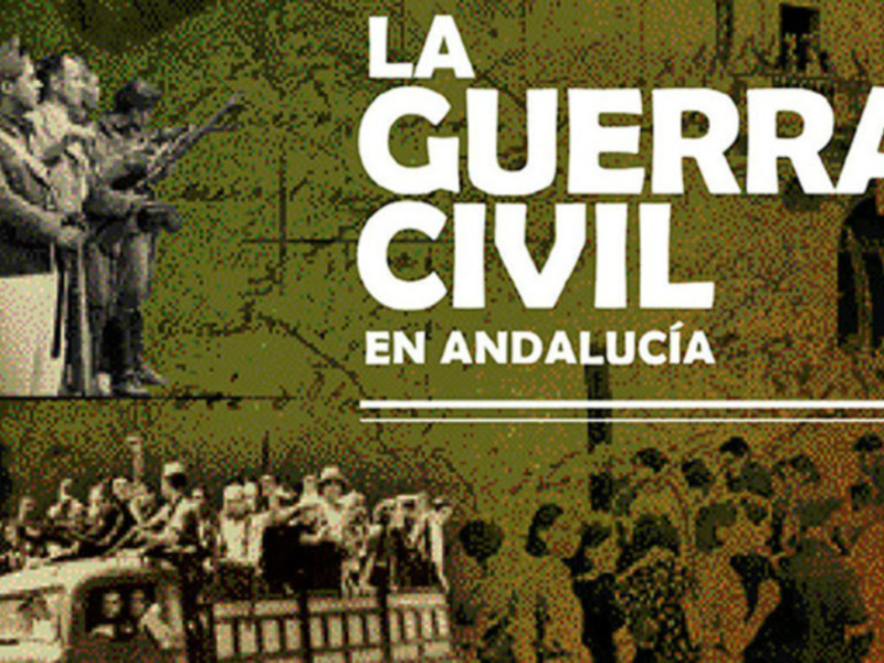 Militares y civiles celebrando en Andalucía durante la Guerra Civil.