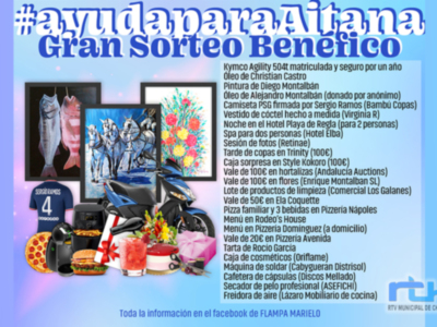 Presentado el gran sorteo de ayuda para Aitana que contará con un magnífico lote compuesto por 25 productos y lotes