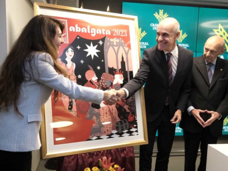 Presentación del cartel de Abalgata 2023 en una ceremonia oficial.