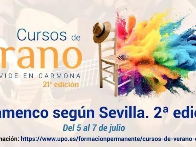 Cursos de Verano en Olavide en Carmona, 21ª edición, del 5 al 7 de julio. Información en www.upo.es/formacionpermanente/cursos-de-verano-olavide/