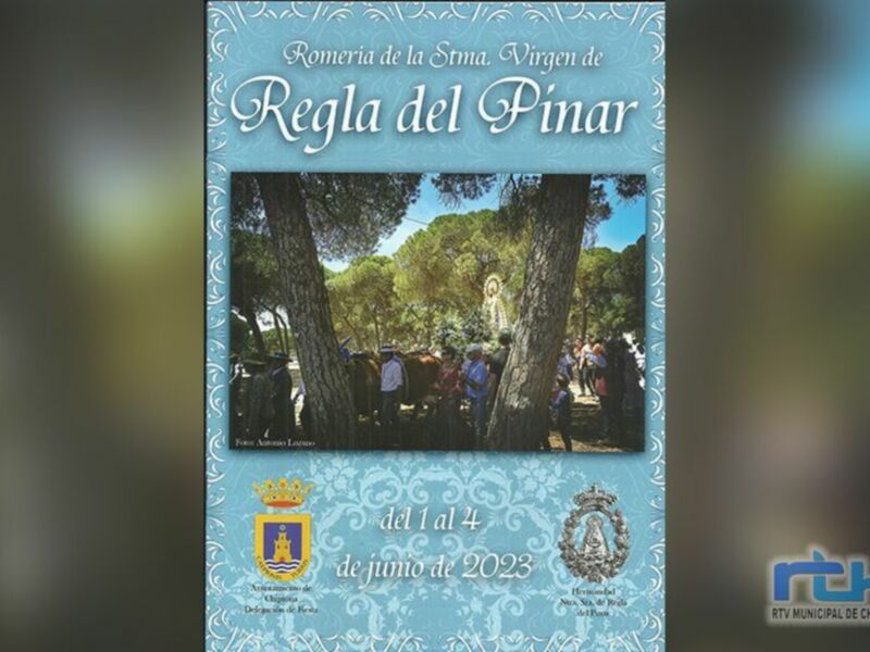 Afiche de la Romería de la Stma. Virgen del Pinar, del 1 al 4 de junio de 2023, en Chipiona, España.