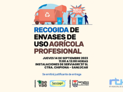 Mañana jueves habrá una nueva recogida de envases de uso agrícola profesional en Chipiona  