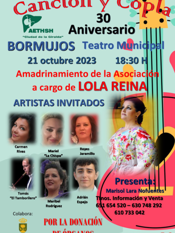 La Asociación de Trasplantados Hepáticos celebra su 30 aniversario con el espectáculo Canción y copla y Lola Reina como Madrina