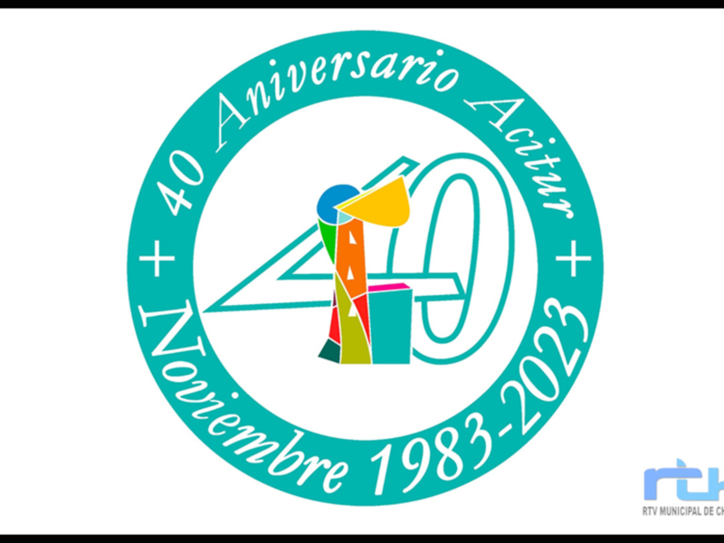 Logo del 40º Aniversario de RTV Municipal de Chipiona, 1983-2023