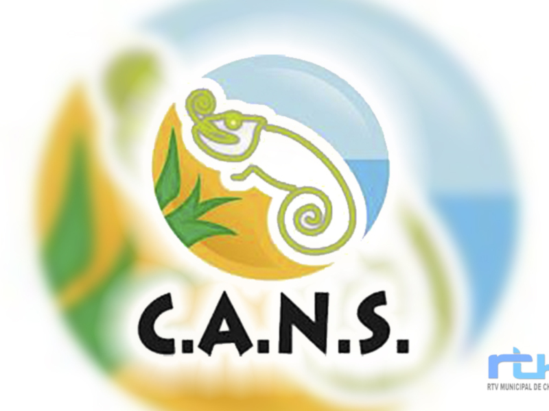 Logo de RTV Municipal de Chipiona con un camaleón y el acrónimo C.A.N.S.
