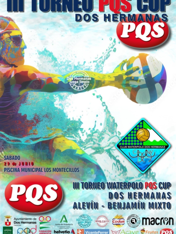 III Torneo de Waterpolo PQS Cup en la Piscina Municipal de Los Montecillos, organizado por el Club Waterpolo Dos Hermanas, el 29 de junio de 2023. Incluye categorías de alevín, benjamín y mixto.