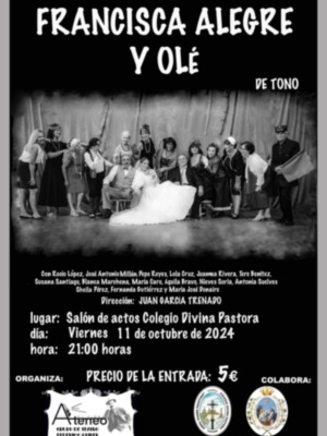 Próximo viernes 11 de octubre  las 21:00h en el colegio Divina Pastora estreno de esta divertida obra